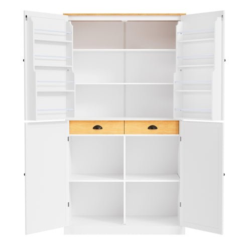 Bellemave® High Freestanding Kitchen Pantry Large Cupboard with 2 Drawers, 2 Adjustable Shelves, 8 Door Shelves - Bellemave