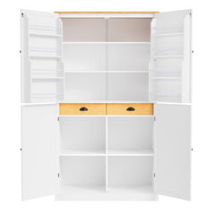 Bellemave® High Freestanding Kitchen Pantry Large Cupboard with 2 Drawers, 2 Adjustable Shelves, 8 Door Shelves - Bellemave