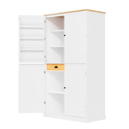 Bellemave® High Freestanding Kitchen Pantry Large Cupboard with 2 Drawers, 2 Adjustable Shelves, 8 Door Shelves - Bellemave