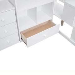 Bellemave® High Loft Bed with L - Shaped Desk and Drawers, Cabinet and Storage Staircase - Bellemave