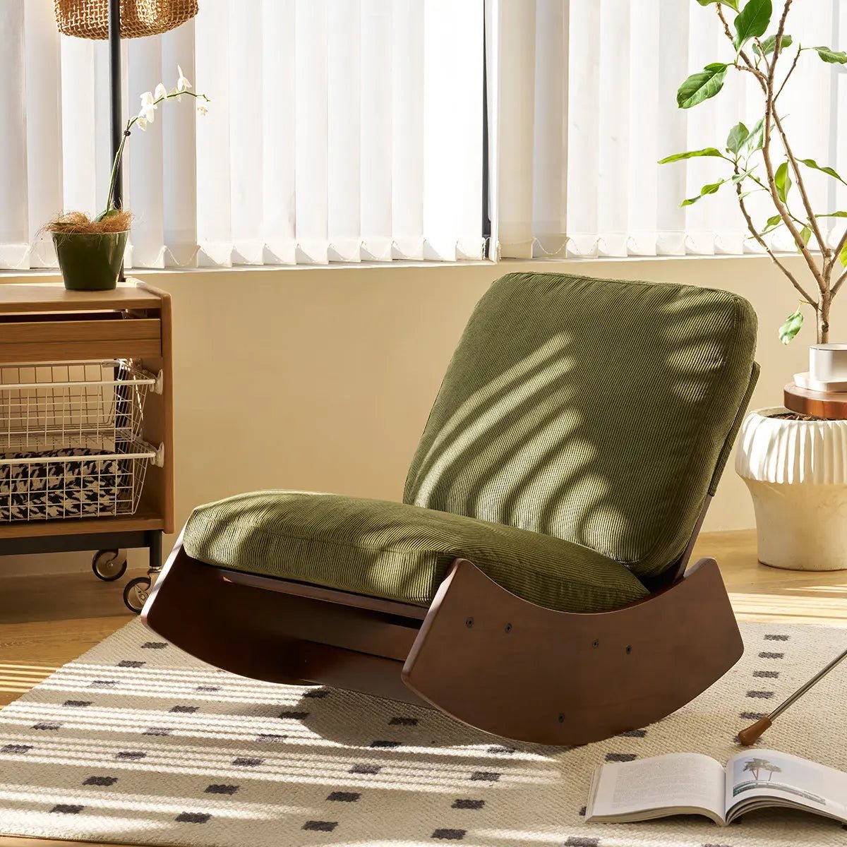 Bellemave® High - Quality Upholstery Glider Chair, Solid Wood Frame - Bellemave