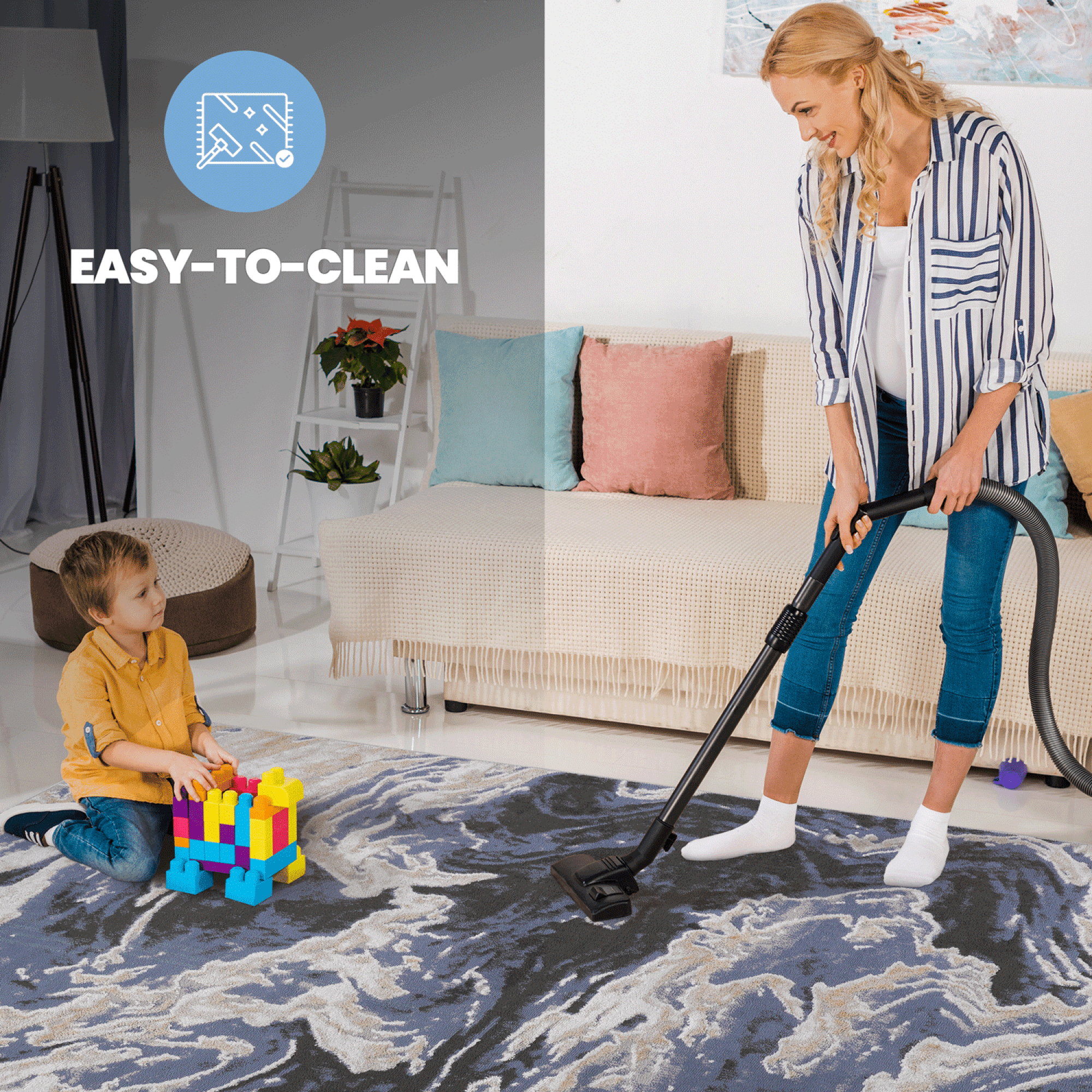 Bellemave® home decor, Collection 5X7 L.Brown /Abstract Non - Shedding Living Room Bedroom Dining Home Office Stylish and Stain Resistant Area Rug - Bellemave