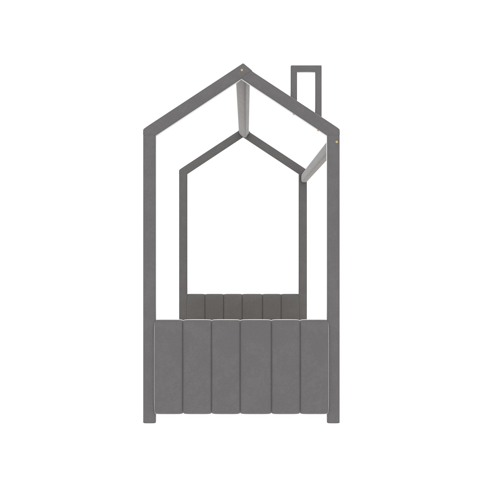 Bellemave® House Bed with Roof, Montessori Floor Bed, Platform Bed with Headboard & Footboard - Bellemave