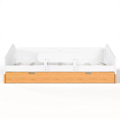 House floor bed front view with guardrails