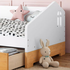 House design floor bed with safety guardrail detail