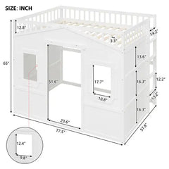 Bellemave® House Loft Bed with Ladder - Bellemave