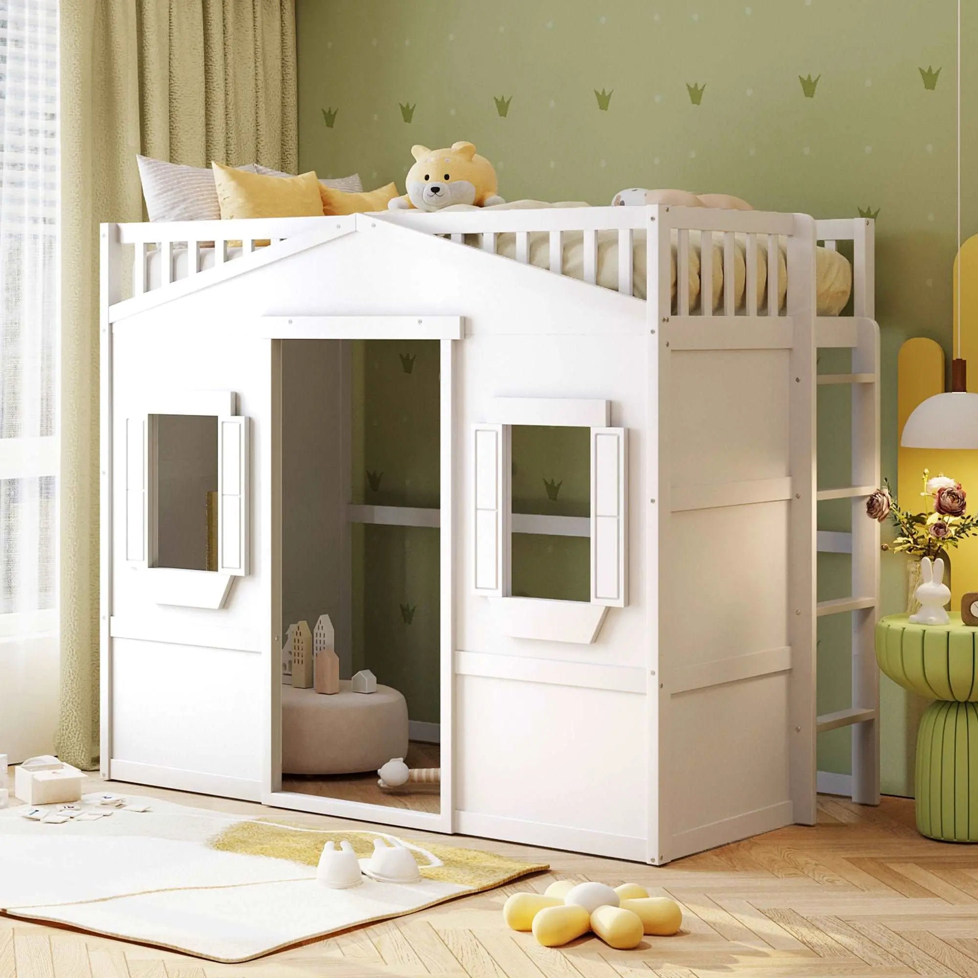 Bellemave® House Loft Bed with Ladder - Bellemave