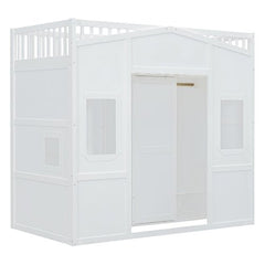 Bellemave® House Loft Bed With Ladder and Wardrobe - Bellemave