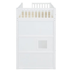 Bellemave® House Loft Bed With Ladder and Wardrobe - Bellemave