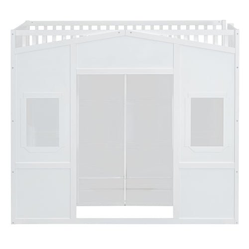 Bellemave® House Loft Bed With Ladder and Wardrobe - Bellemave