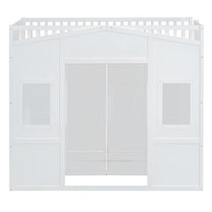 Bellemave® House Loft Bed With Ladder and Wardrobe - Bellemave