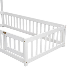 Bellemave® House - Shaped Headboard Floor Bed with Fence - Bellemave