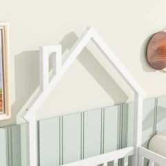 Bellemave® House - Shaped Headboard Floor Bed with Fence - Bellemave