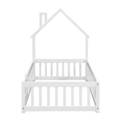 Bellemave® House - Shaped Headboard Floor Bed with Fence - Bellemave