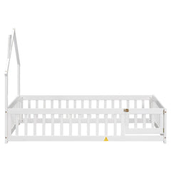 Bellemave® House - Shaped Headboard Floor Bed with Fence - Bellemave