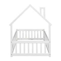Bellemave® House - Shaped Headboard Floor Bed with Fence - Bellemave