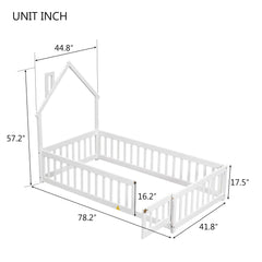 Bellemave® House - Shaped Headboard Floor Bed with Fence - Bellemave