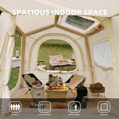 Bellemave® Inflatable SUV Tent for Camping - 4 - 6 - 8 Person, 4 Season Waterproof Oxford, Tailgate - Attachable & AC Compatible, Easy Setup with Air Pump, Air - Inflated Glamping Tent for Adults - Bellemave