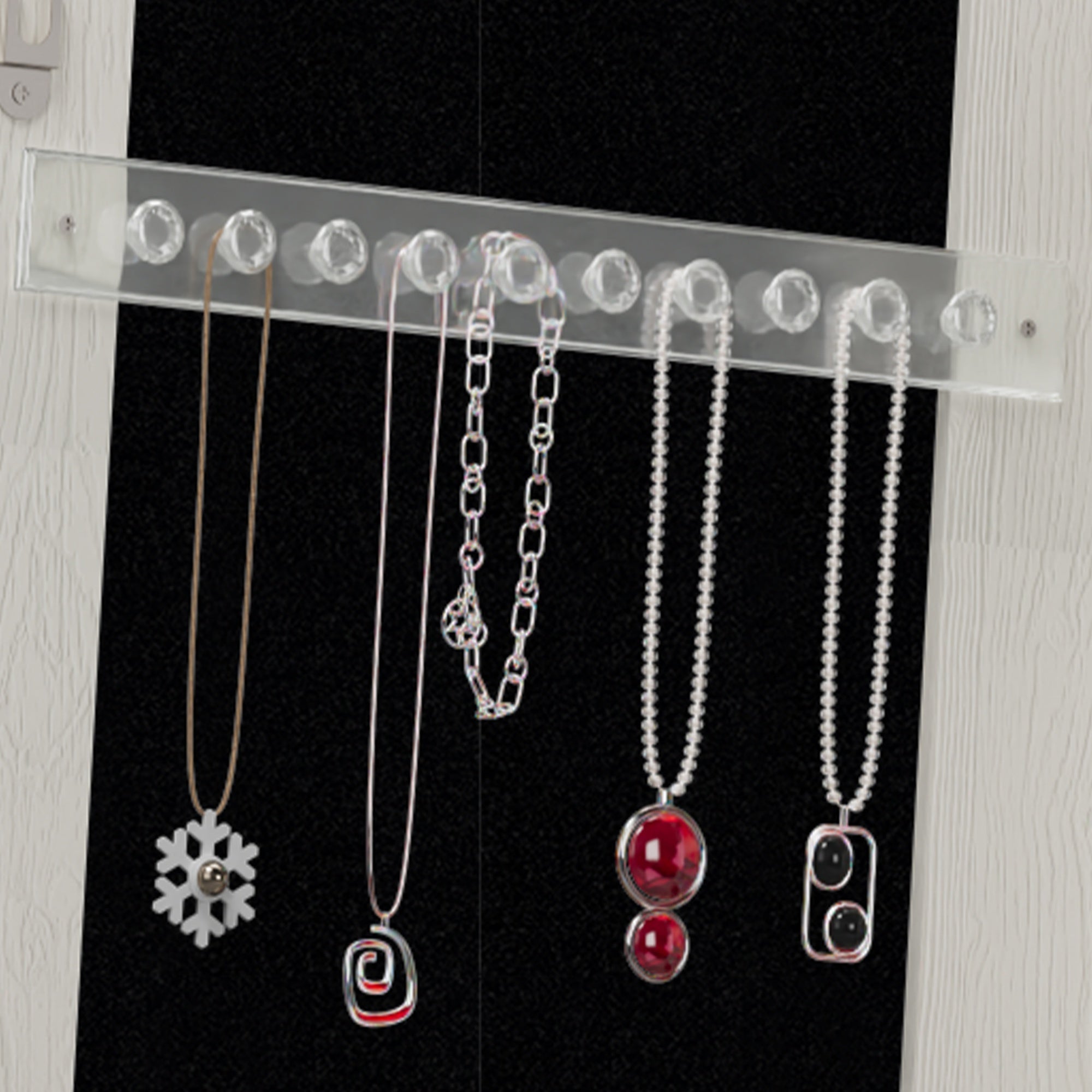 Bellemave® Jewelry Armoire Organizer with Full Length Mirror with stand, Lockable Storage Cabinet, Interior Lighted Mirror, White - Bellemave