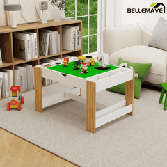 Bellemave® Kids 2 in 1 Play Table & 2 Chairs Set,with 7 Storage Compartments - Bellemave