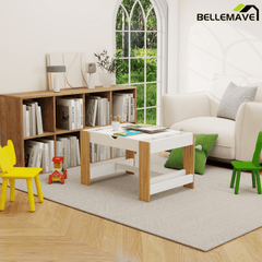 Bellemave® Kids 2 in 1 Play Table & 2 Chairs Set,with 7 Storage Compartments - Bellemave