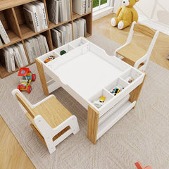 Bellemave® Kids 2 in 1 Play Table & 2 Chairs Set,with 7 Storage Compartments - Bellemave