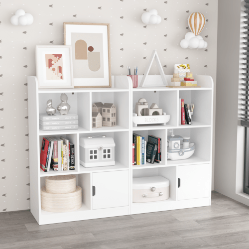 Bellemave® Kids Bookcase with 6 Compartments, Freestanding Shelves and Cube Organizer - Bellemave