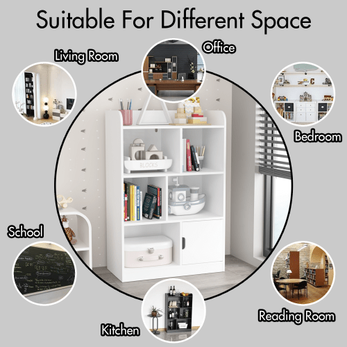 Bellemave® Kids Bookcase with 6 Compartments, Freestanding Shelves and Cube Organizer - Bellemave