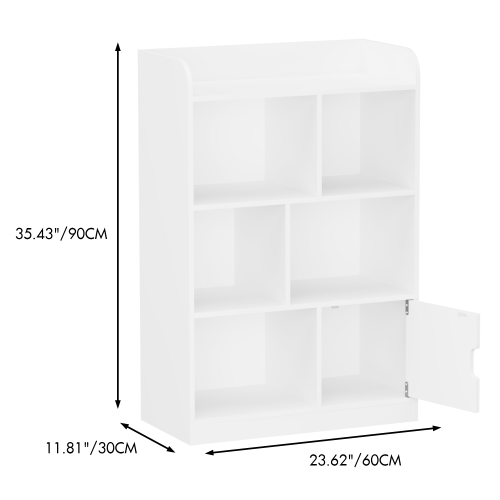 Bellemave® Kids Bookcase with 6 Compartments, Freestanding Shelves and Cube Organizer - Bellemave