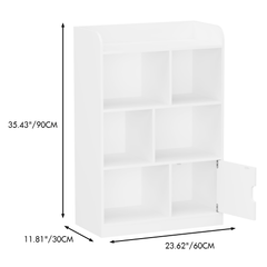 Bellemave® Kids Bookcase with 6 Compartments, Freestanding Shelves and Cube Organizer - Bellemave