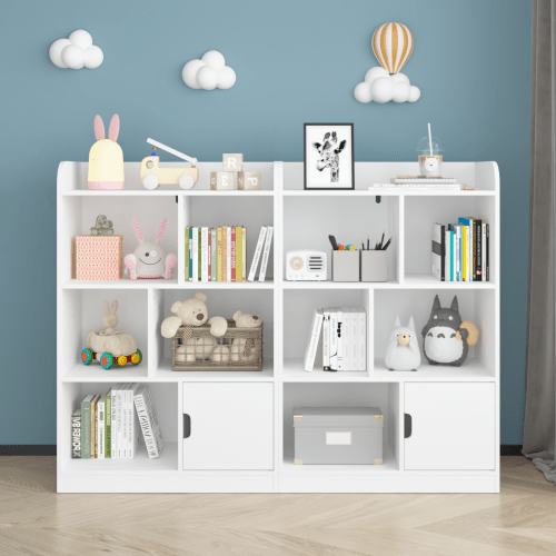 Bellemave® Kids Bookcase with 6 Compartments, Freestanding Shelves and Cube Organizer - Bellemave