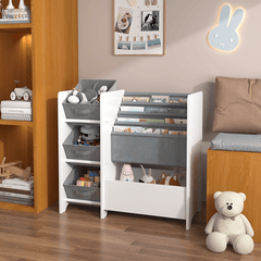 Bellemave® Kids Bookshelf and Toy Storage Organizer with 3 Collapsible Fabric Drawers - Bellemave