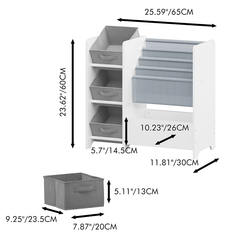 Bellemave® Kids Bookshelf and Toy Storage Organizer with 3 Collapsible Fabric Drawers - Bellemave
