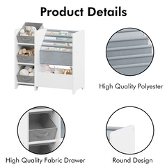 Bellemave® Kids Bookshelf and Toy Storage Organizer with 3 Collapsible Fabric Drawers - Bellemave