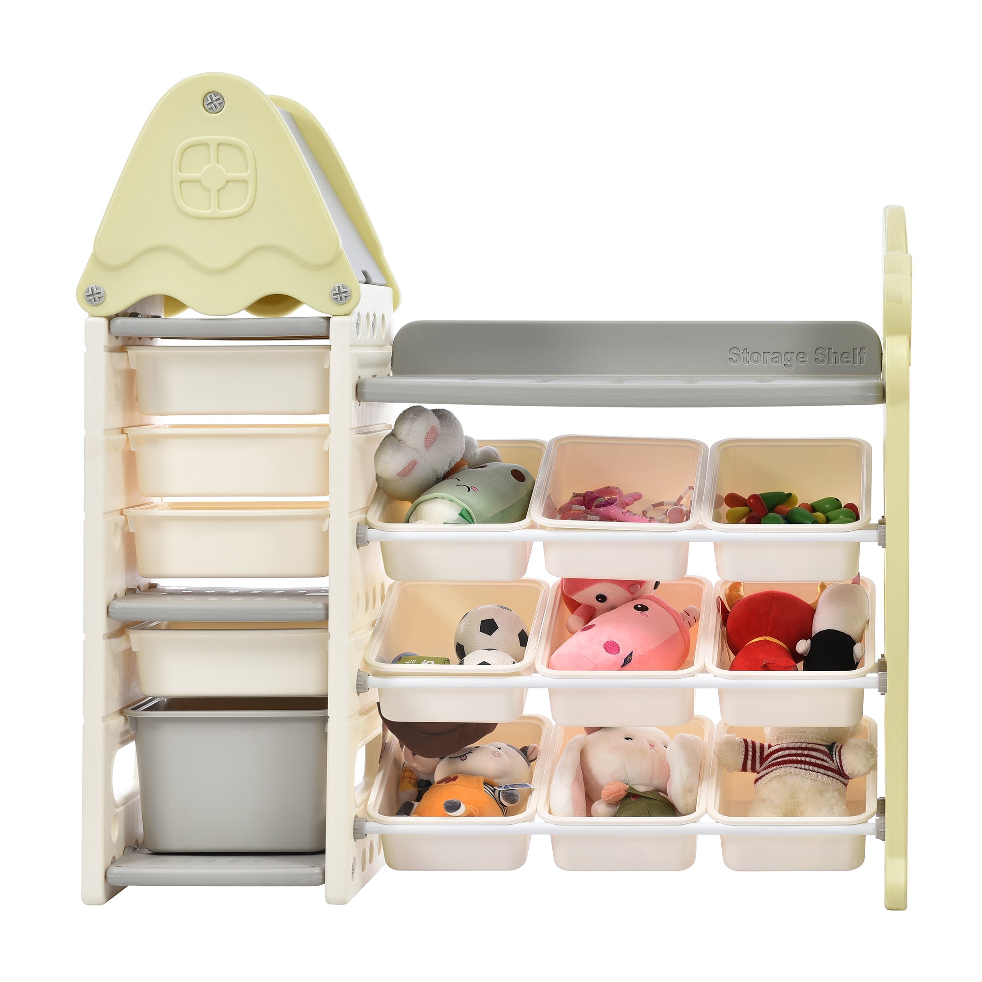 Bellemave® Kids Bookshelf and Toy Storage with HDPE Shelf and Bins - Bellemave