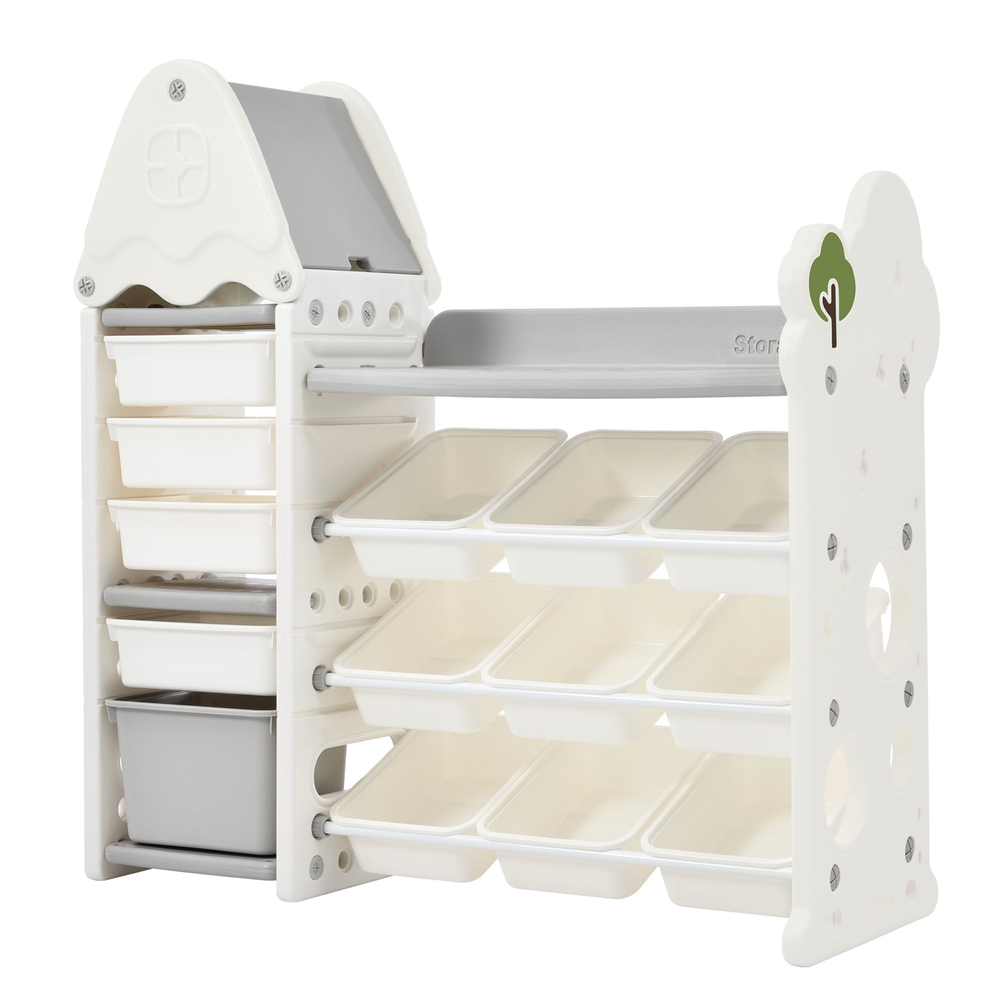 Bellemave® Kids Bookshelf and Toy Storage with HDPE Shelf and Bins - Bellemave