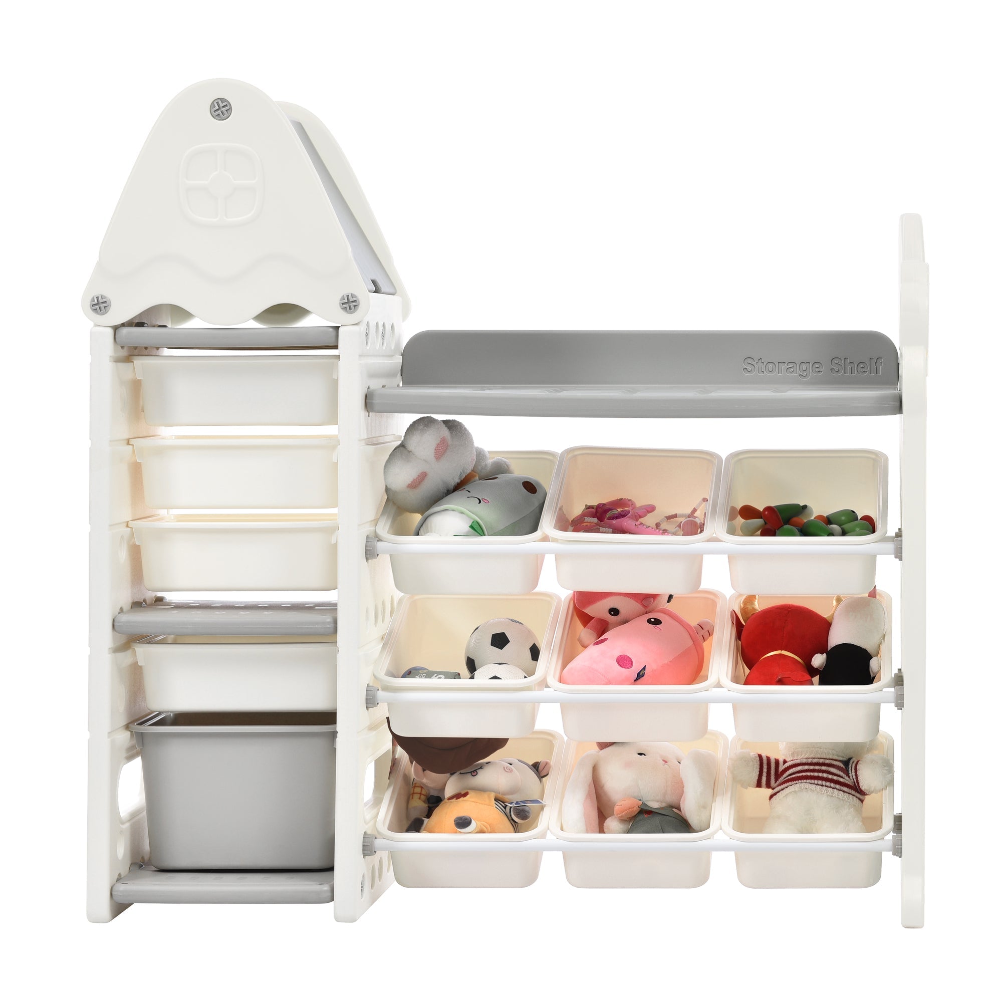 Bellemave® Kids Bookshelf and Toy Storage with HDPE Shelf and Bins - Bellemave