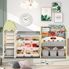 Bellemave® Kids Bookshelf and Toy Storage with HDPE Shelf and Bins - Bellemave