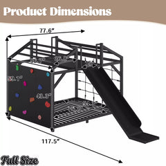 Dimension diagram of the Full-size house bed with slide