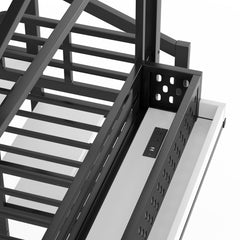 Bellemave® Kids Loft Bed with Slide, Storage Shelves & Hanging Rack, Metal Loft Beds Frame with USB Ports & LED Lights - Bellemave