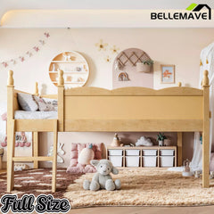 Bellemave® Kids Low Loft Bed with Bookshelf for Girls & Boys - Bellemave