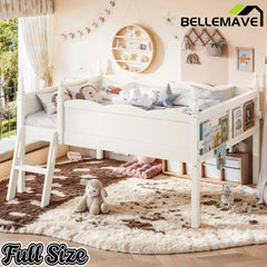 Bellemave® Kids Low Loft Bed with Bookshelf for Girls & Boys - Bellemave