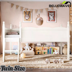Bellemave® Kids Low Loft Bed with Bookshelf for Girls & Boys - Bellemave