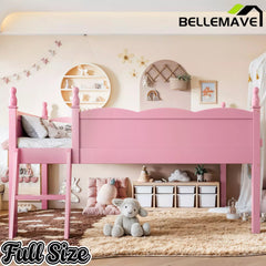 Bellemave® Kids Low Loft Bed with Bookshelf for Girls & Boys - Bellemave