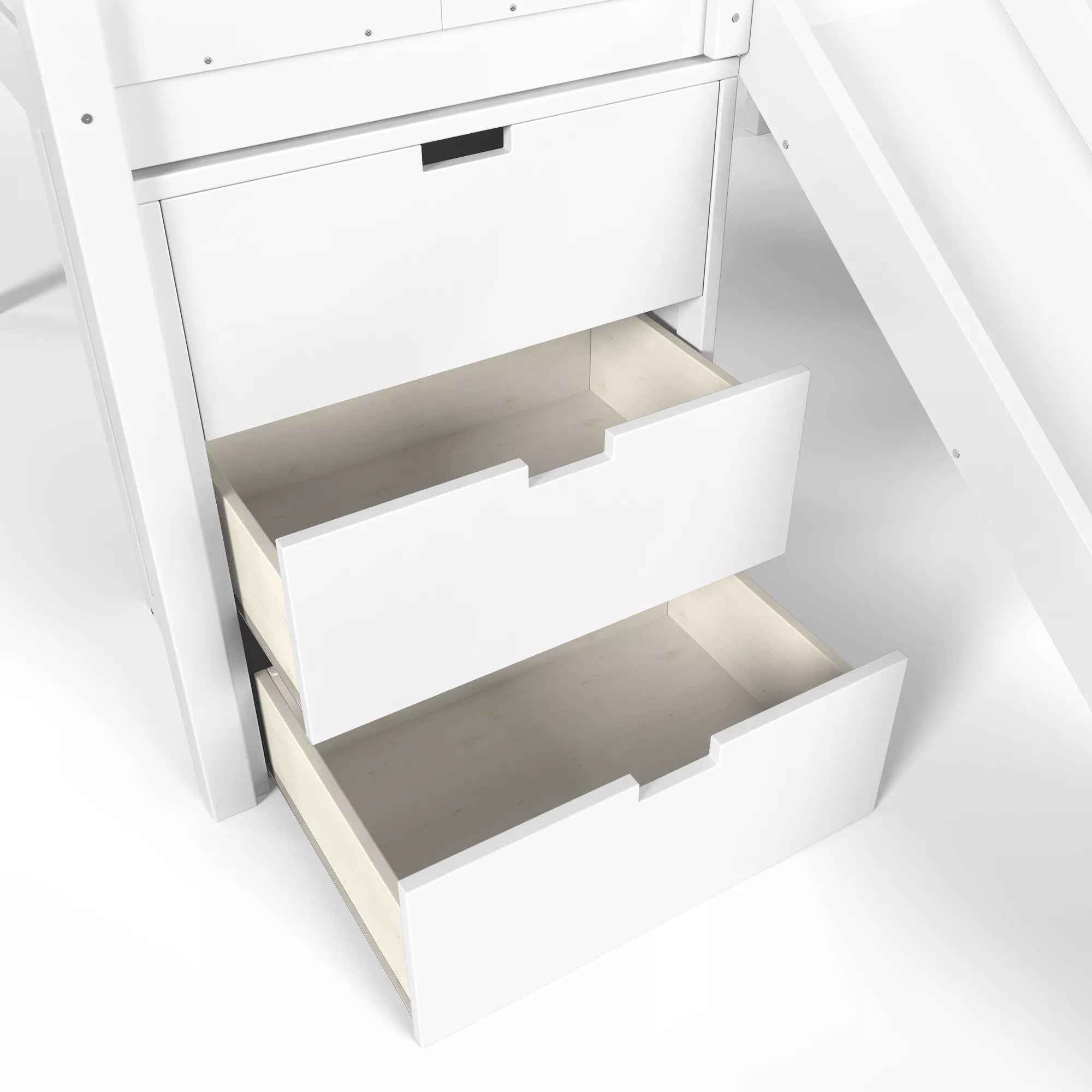 Bellemave® Kids Low Loft Bed with Slide, Storage Drawers & Desk, Playhouse House Bed with Stairs - Bellemave