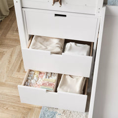 Bellemave® Kids Low Loft Bed with Slide, Storage Drawers & Desk, Playhouse House Bed with Stairs - Bellemave