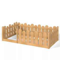 Bellemave® Kids Montessori Floor Bed with Rounded Safety Guardrail,Solid Wood Montessori Bed for Girls & Boys - Bellemave