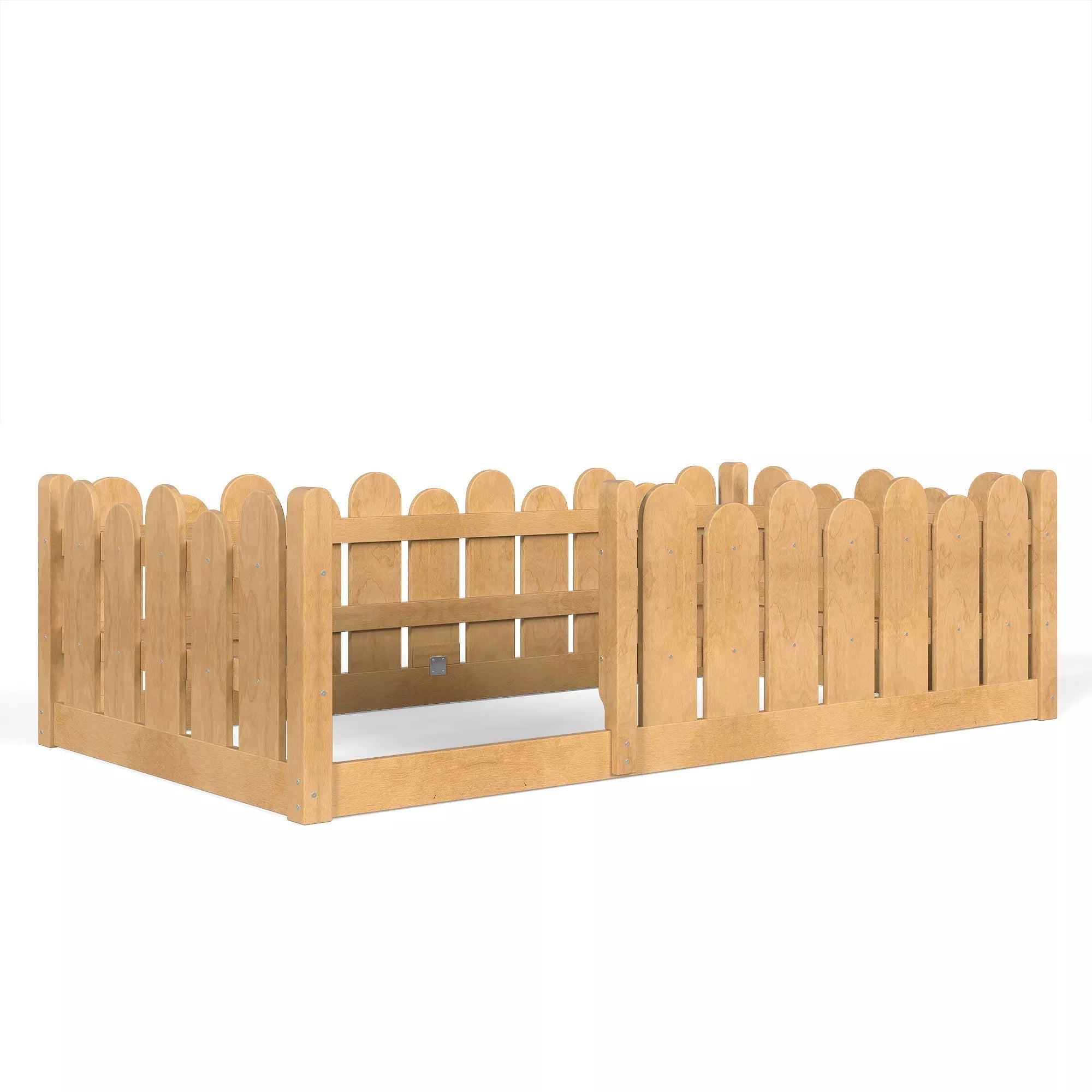 Bellemave® Kids Montessori Floor Bed with Rounded Safety Guardrail,Solid Wood Montessori Bed for Girls & Boys - Bellemave