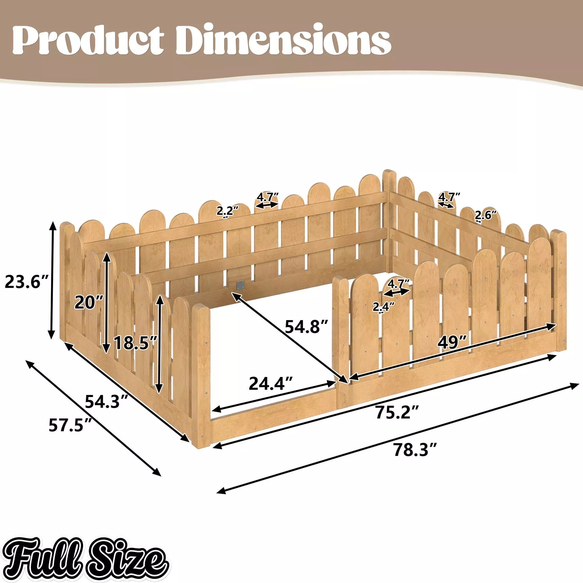 Bellemave® Kids Montessori Floor Bed with Rounded Safety Guardrail,Solid Wood Montessori Bed for Girls & Boys - Bellemave