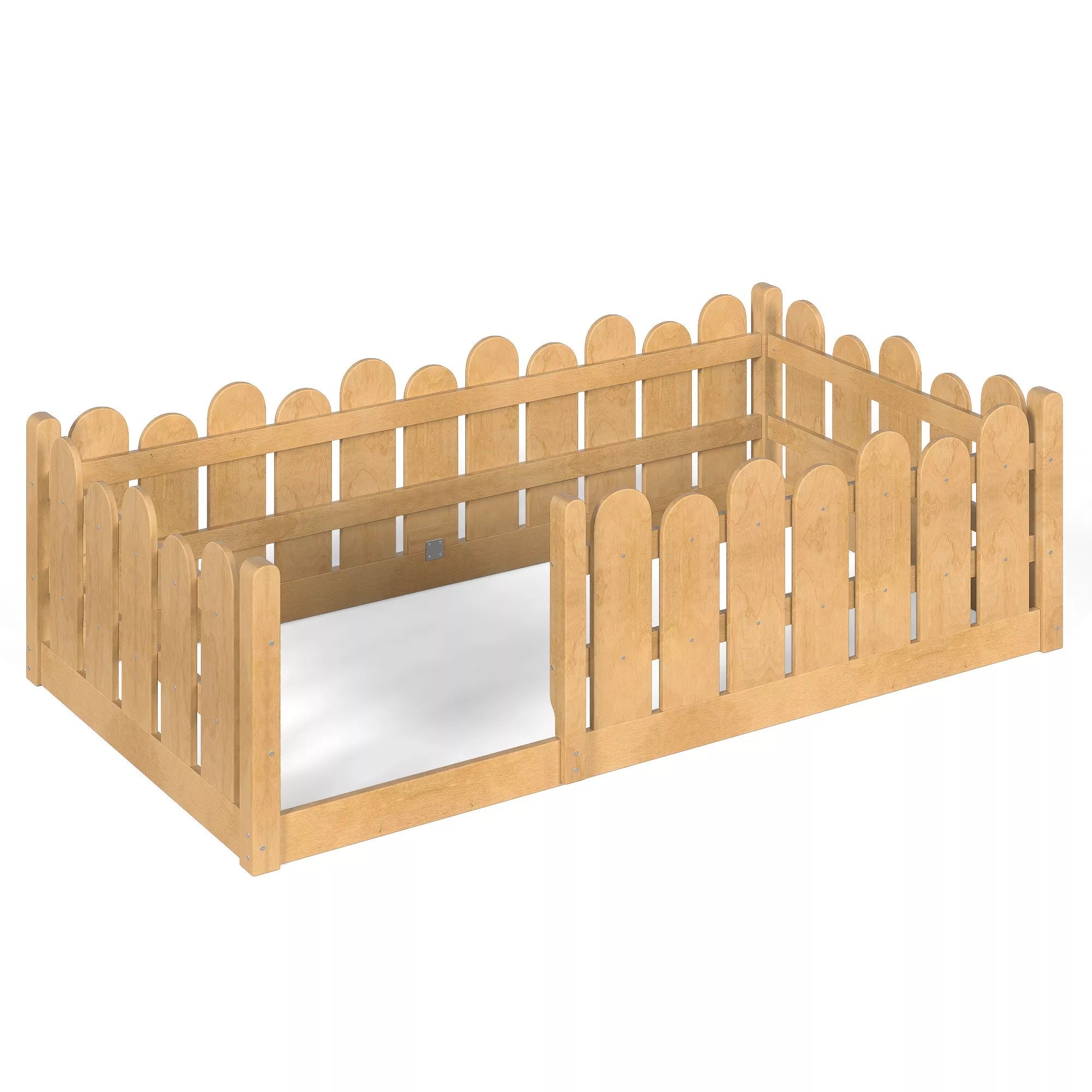 Bellemave® Kids Montessori Floor Bed with Rounded Safety Guardrail,Solid Wood Montessori Bed for Girls & Boys - Bellemave